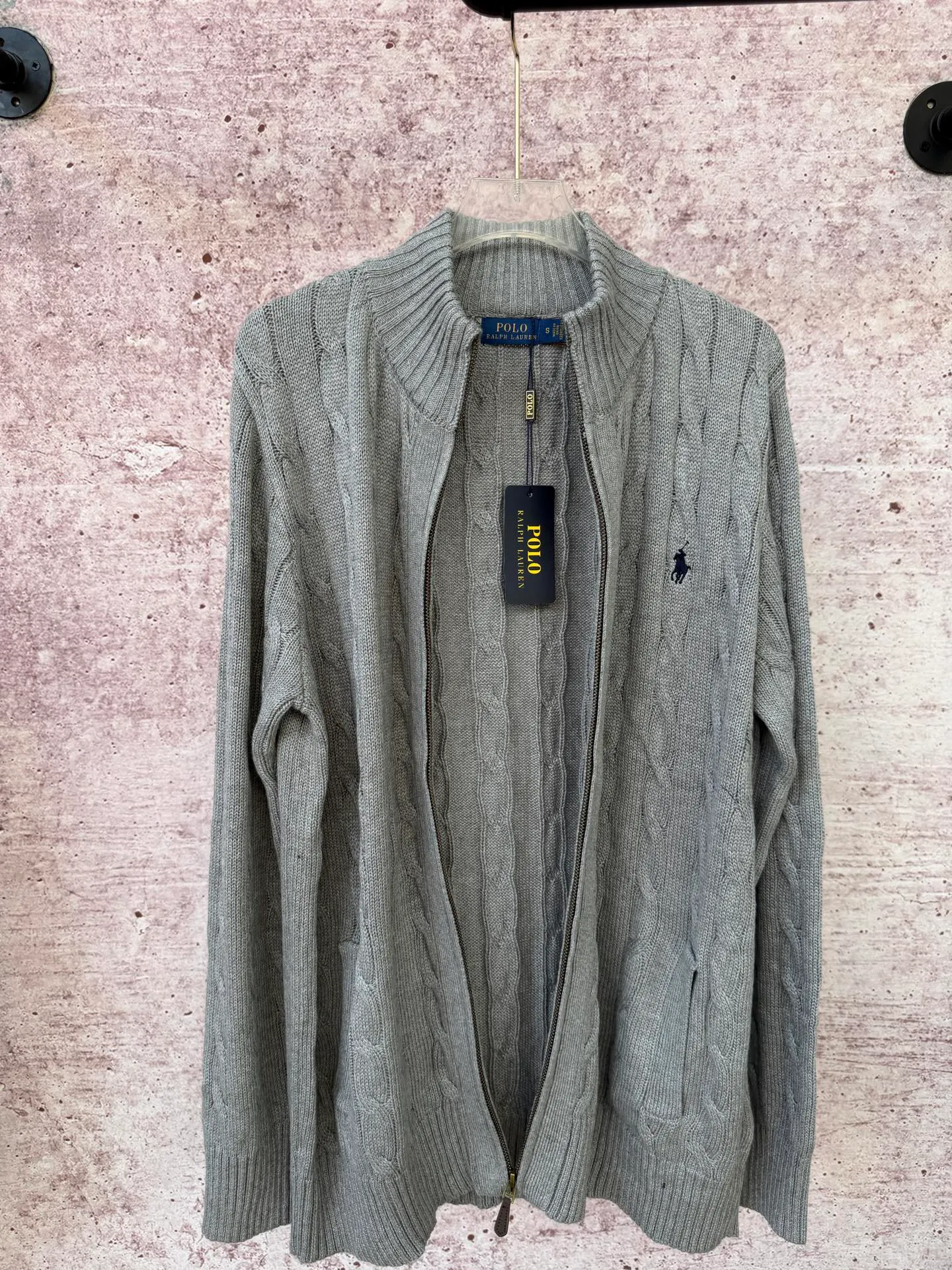 P260 Ralph Lauren's new autumn full-zip sweater jacket, the same style for men and women, can be worn as an inner layer or as a jacket, original pure cotton washed yarn, customized hardware accessories, original exquisite pony logo embroidery, fine workmanship, recommended hot product